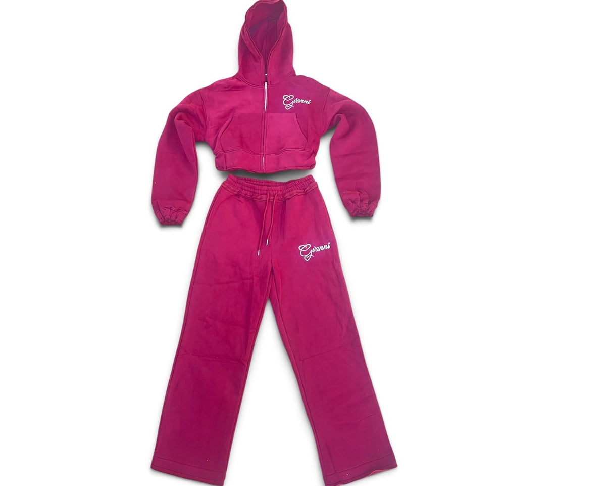 Pretty girls love Gvanni sweatsuit(burgundy)