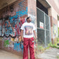 Burgundy Gvanni world pants 🌐